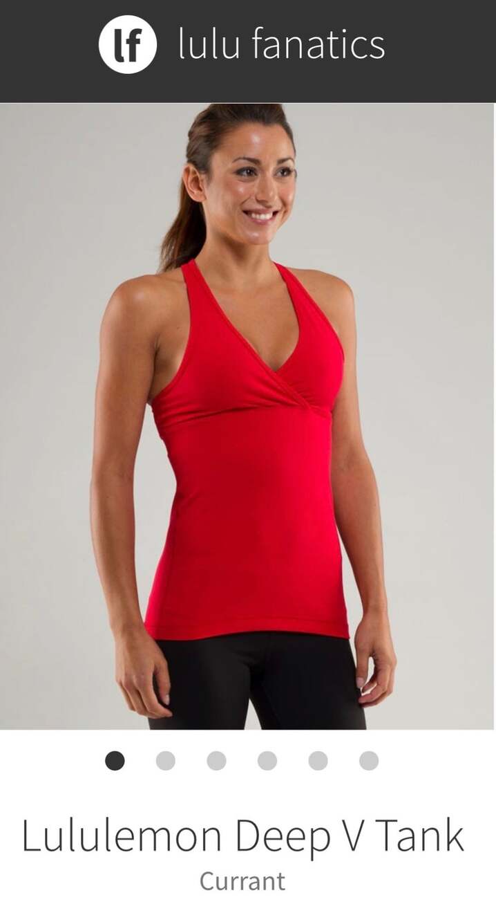 Lululemon Deep V Tank Currant Red Size 8
